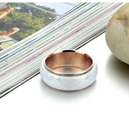 Anel De Cerâmica De Tungstênio Branco De Qualidade Estável
