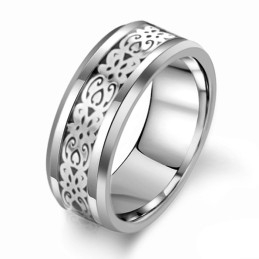 Anel De Cerâmica De Tungstênio Branco Masculino Da Rainha Da Qualidade