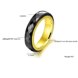 Anel De Cerâmica De Tungstênio Preto De Renome Mundial