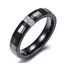 Anel De Cerâmica De Tungstênio Com Losango Fácil De Usar Para Amantes