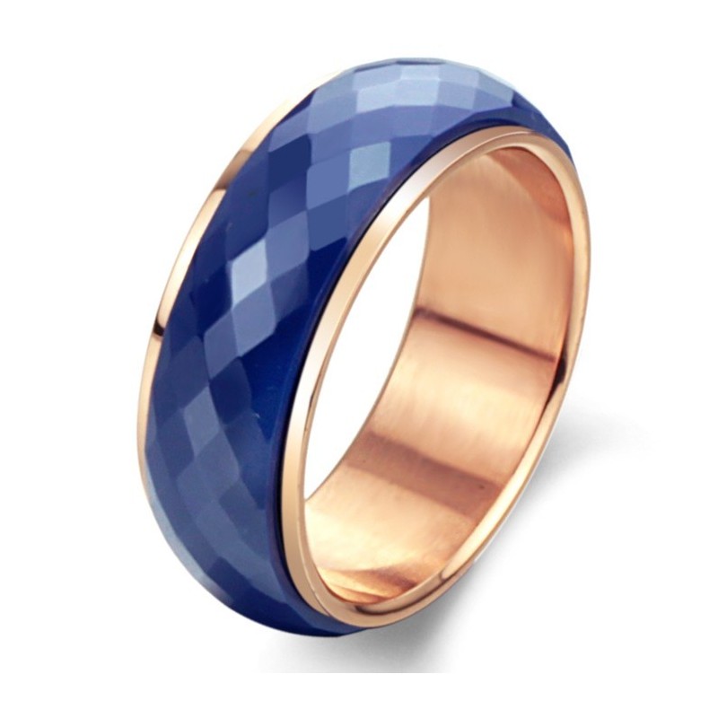 Anel De Cerâmica De Tungstênio Azul Completo Em Especificações