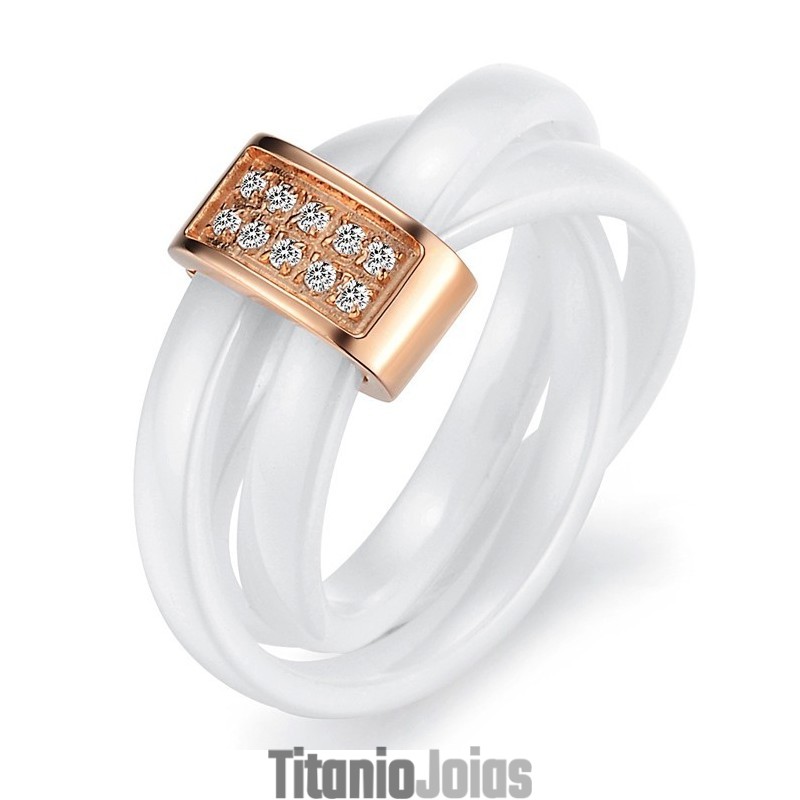 Anel De Cerâmica De Tungstênio Tricíclico De Qualidade Estável Com Strass Anel De Cerâmica De Tungstênio Tricíclico De Qualidade Estável Com Strass