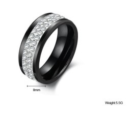 Anel De Cerâmica De Tungstênio Preto Com Desempenho Confiável E Strass