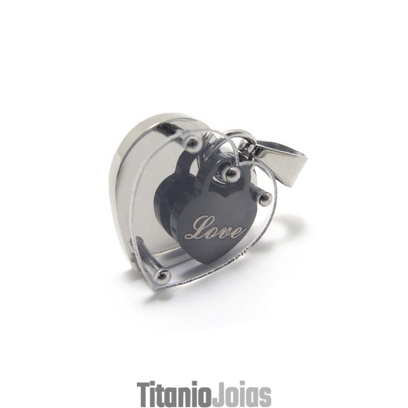Pingente De Titânio Da Moda Love Heart In Heart - Free Chian Pingente De Titânio Da Moda Love Heart In Heart - Free Chian