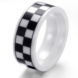 Anel De Cerâmica De Tungstênio Com Grade Masculina De Excelente Qualidade