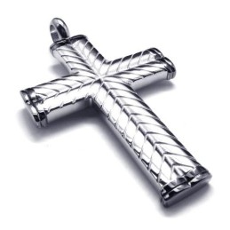 Pingente Masculino De Titânio Cross Grain - Free Chian