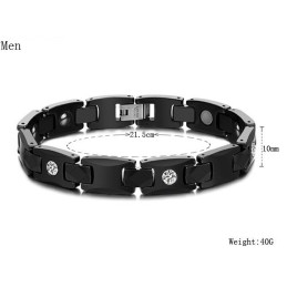 Pulseira De Cerâmica De Tungstênio Preta Com Strass, Famosa Por Sua Alta Qualidade