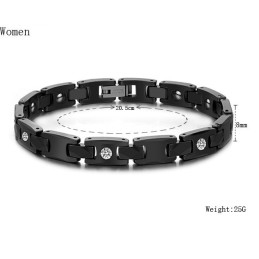 Pulseira De Cerâmica De Tungstênio Preta Com Strass, Famosa Por Sua Alta Qualidade