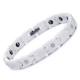Pulseira De Cerâmica De Tungstênio Branco Com Strass De Qualidade E Quantidade Garantidas