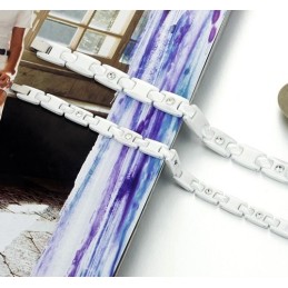 Pulseira De Cerâmica De Tungstênio Branco De Alta Qualidade Para Amantes Com Strass