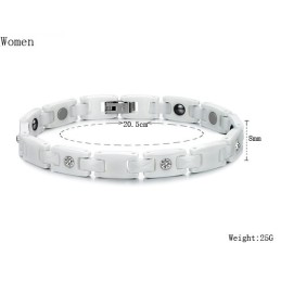 Pulseira De Cerâmica De Tungstênio Branco De Alta Qualidade Para Amantes Com Strass