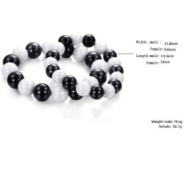 Pulseira De Cerâmica De Tungstênio Preta E Branca De Alta Qualidade Para Amantes