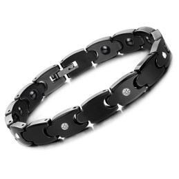 Pulseira De Cerâmica De Tungstênio Preta De Alta Qualidade Com Strass