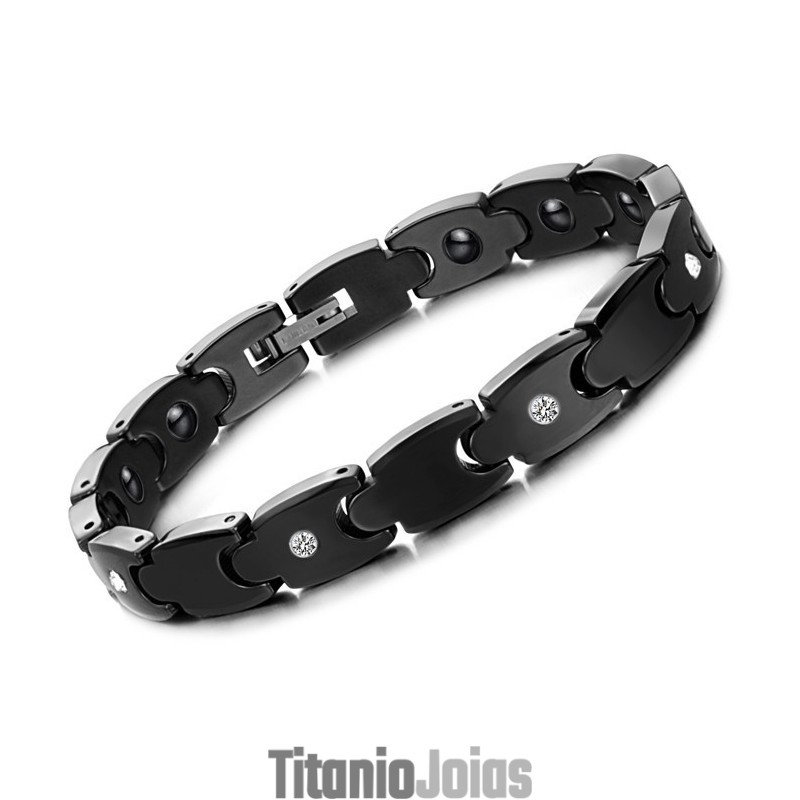 Pulseira De Cerâmica De Tungstênio Preta De Alta Qualidade Com Strass Pulseira De Cerâmica De Tungstênio Preta De Alta Qualidade Com Strass
