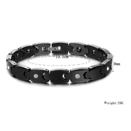 Pulseira De Cerâmica De Tungstênio Preta De Alta Qualidade Com Strass