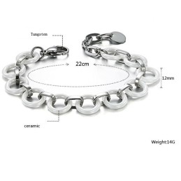 Pulseira Feminina De Cerâmica De Tungstênio Branco, A Rainha Da Qualidade