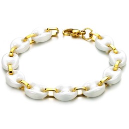 Pulseira De Cerâmica De Tungstênio Branca Feminina De Qualidade Estável