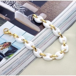Pulseira De Cerâmica De Tungstênio Branca Feminina De Qualidade Estável