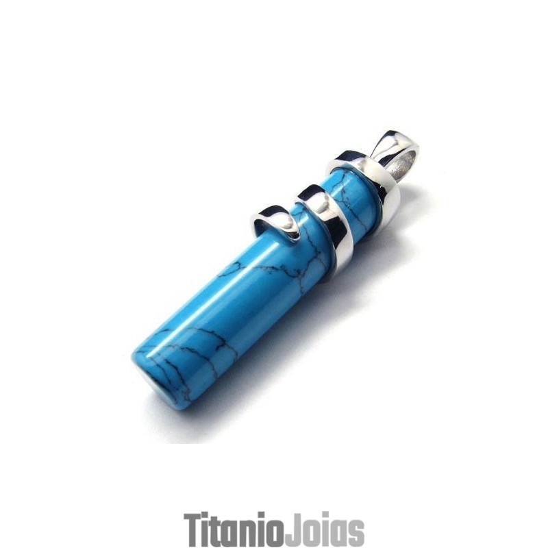 Pingente De Titânio Cornalina Azul Da Moda - Free Chian Pingente De Titânio Cornalina Azul Da Moda - Free Chian