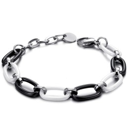 Pulseira Feminina De Cerâmica De Tungstênio Preta E Branca De Alta Qualidade