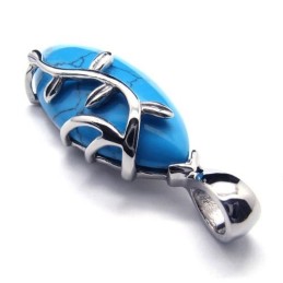 Pingente De Titânio Cornalina Azul Da Moda - Free Chian