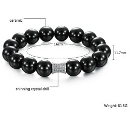 Pulseira De Cerâmica De Tungstênio Preto De Renome Mundial