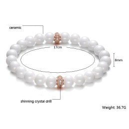 Pulseira De Cerâmica De Tungstênio Fácil De Usar Com Contas