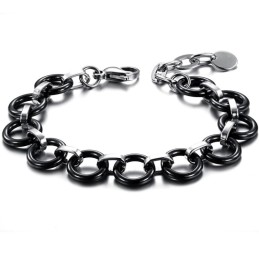 Pulseira Feminina De Cerâmica De Tungstênio Preto De Renome Mundial