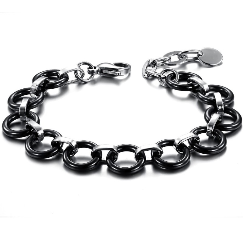 Pulseira Feminina De Cerâmica De Tungstênio Preto De Renome Mundial Pulseira Feminina De Cerâmica De Tungstênio Preto De Renome Mundial