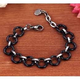 Pulseira Feminina De Cerâmica De Tungstênio Preto De Renome Mundial