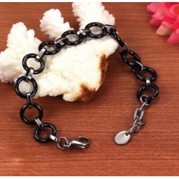 Pulseira Feminina De Cerâmica De Tungstênio Preto De Renome Mundial