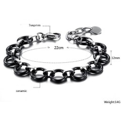 Pulseira Feminina De Cerâmica De Tungstênio Preto De Renome Mundial