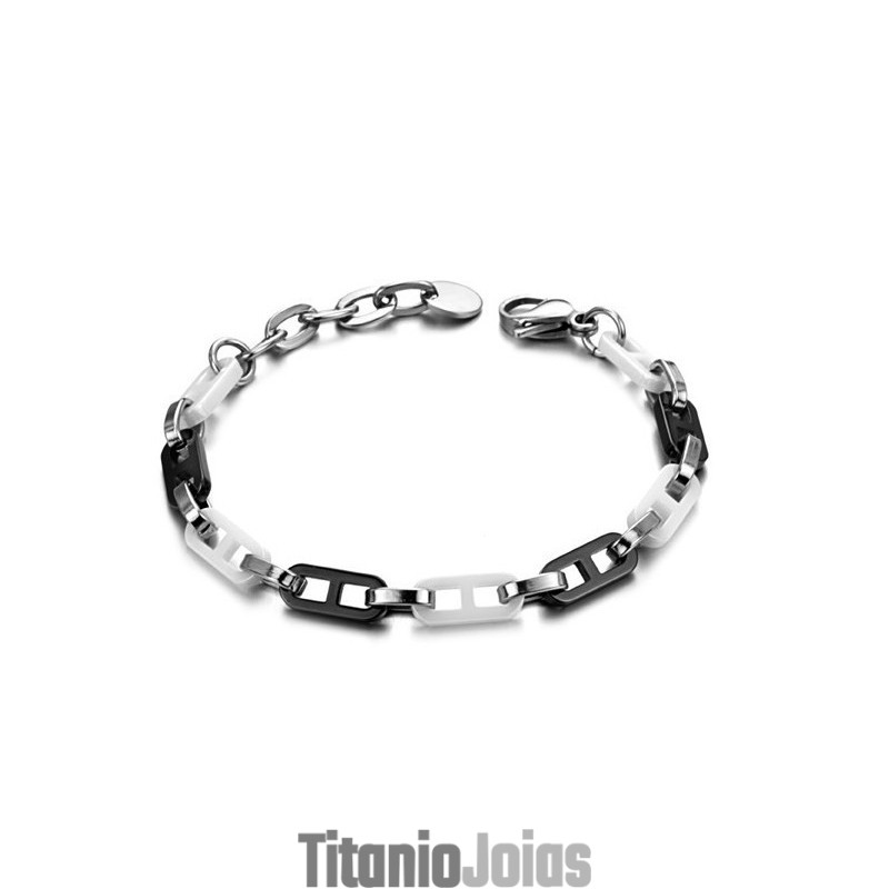 Pulseira Feminina De Cerâmica De Tungstênio Preta E Branca De Alta Qualidade Pulseira Feminina De Cerâmica De Tungstênio Preta E Branca De Alta Qualidade