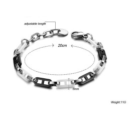 Pulseira Feminina De Cerâmica De Tungstênio Preta E Branca De Alta Qualidade