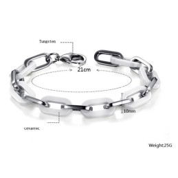 Pulseira Feminina De Cerâmica De Tungstênio Branco De Excelente Qualidade