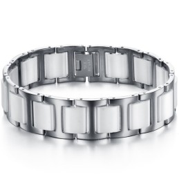 Pulseira Masculina De Cerâmica De Tungstênio Rainha Da Qualidade