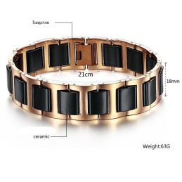 Pulseira Masculina De Cerâmica De Tungstênio Rainha Da Qualidade
