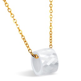 Colar De Cerâmica De Tungstênio Branco Feminino De Qualidade Superior