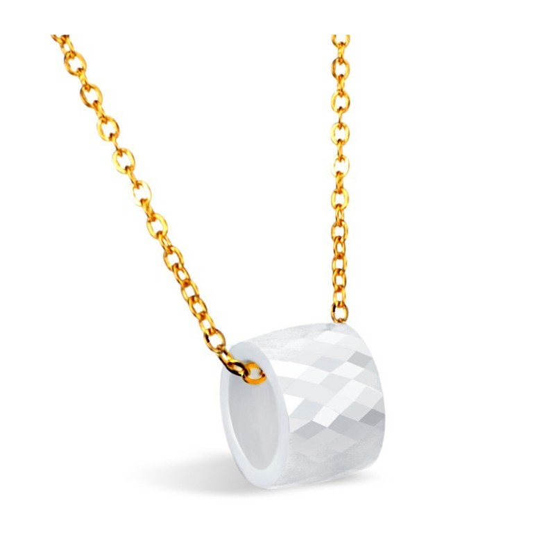 Colar De Cerâmica De Tungstênio Branco Feminino De Qualidade Superior Colar De Cerâmica De Tungstênio Branco Feminino De Qualidade Superior