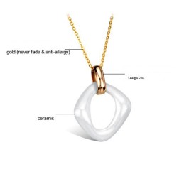 Colar De Cerâmica De Tungstênio Feminino Durável Em Uso