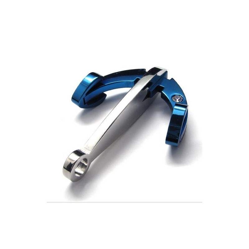 Pingente De Titânio Âncora Azul Da Moda - Free Chian