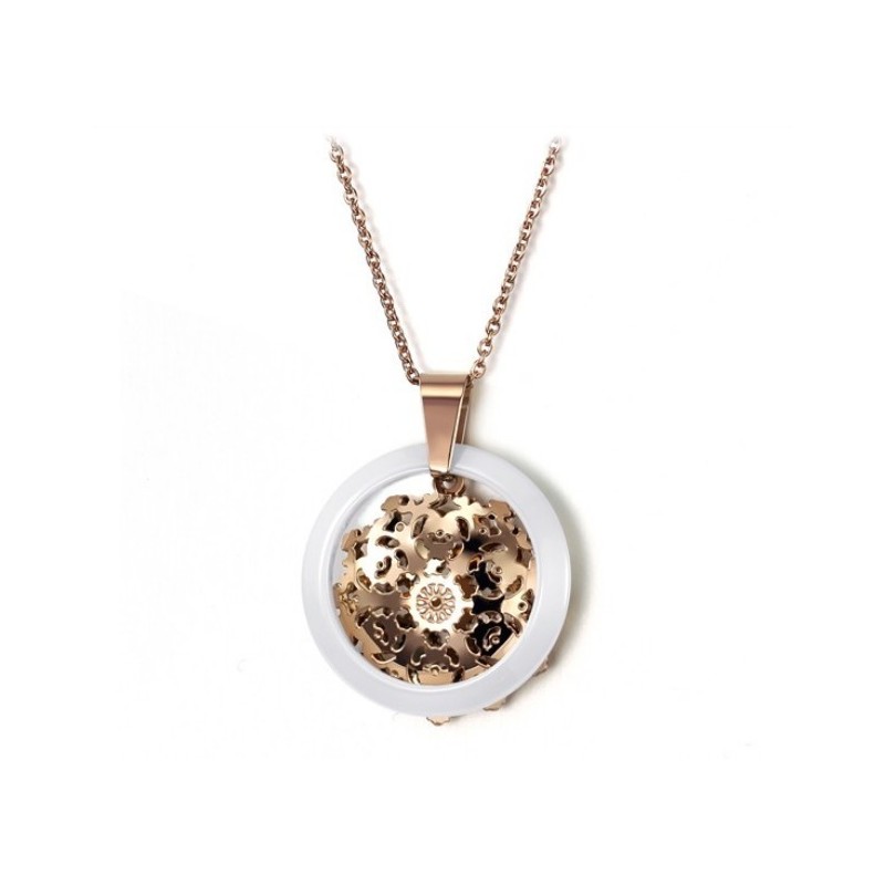 Colar De Cerâmica De Tungstênio Com Revestimento Em Ouro Rosa De Qualidade Confiável Colar De Cerâmica De Tungstênio Com Revestimento Em Ouro Rosa De Qualidade Confiável