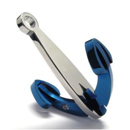 Pingente De Titânio Âncora Azul Da Moda - Free Chian