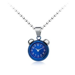 Pingente De Titânio Tipo Despertador Azul Masculino Popular - Corrente Grátis