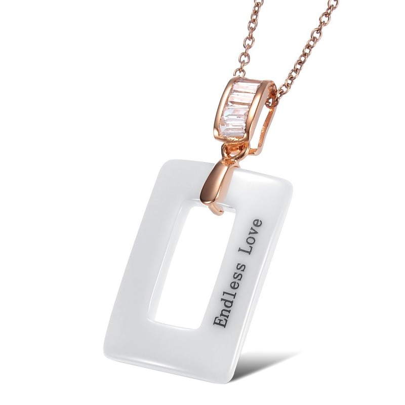Colar De Cerâmica De Tungstênio Feminino De Renome Mundial Em Formato Quadrado Colar De Cerâmica De Tungstênio Feminino De Renome Mundial Em Formato Quadrado