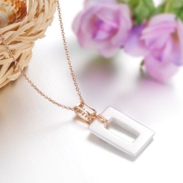 Colar De Cerâmica De Tungstênio Feminino De Renome Mundial Em Formato Quadrado