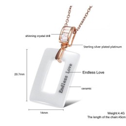 Colar De Cerâmica De Tungstênio Feminino De Renome Mundial Em Formato Quadrado