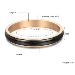 Pulseira De Cerâmica De Tungstênio Preta De Alta Qualidade