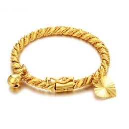 Pulseira Infantil Banhada A Ouro 18K Com Sino, Vendendo Bem Em Todo O Mundo