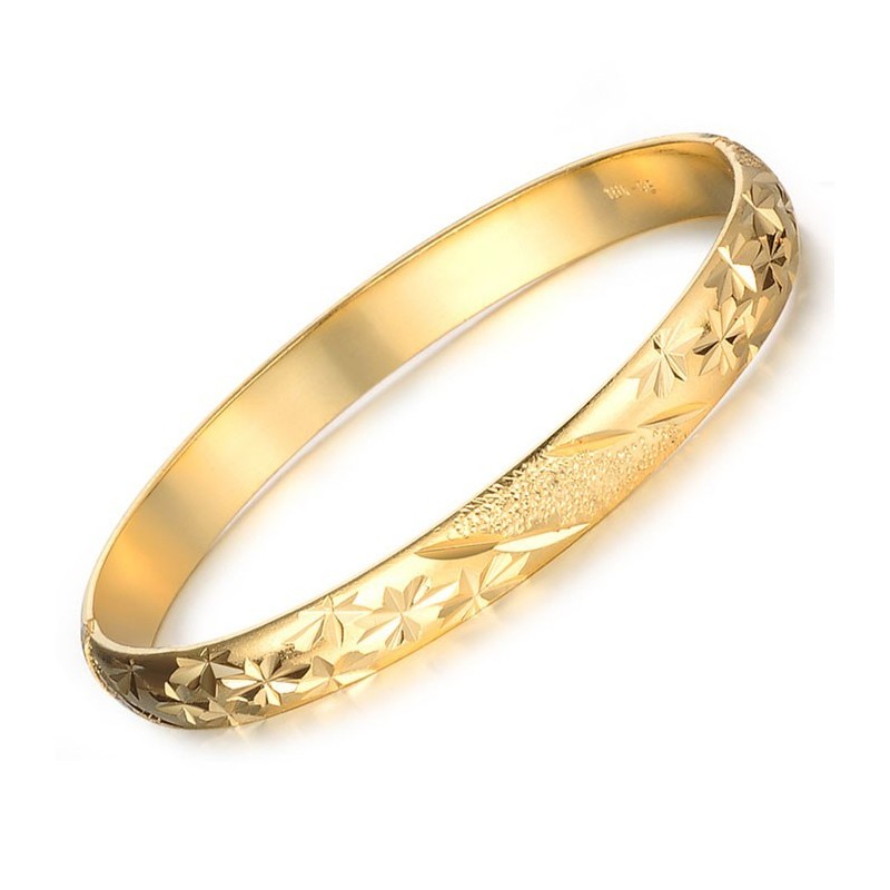 Pulseira Feminina Banhada A Ouro 18K Com Padrão De Estrela Fácil De Usar